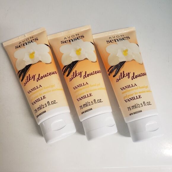 Avon Senses Vanilla Antibacterial Hand Gel Set of 3 - Picture 1 of 4